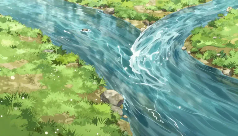 Visual representation of "confluence" - A place where two rivers or streams join to become one