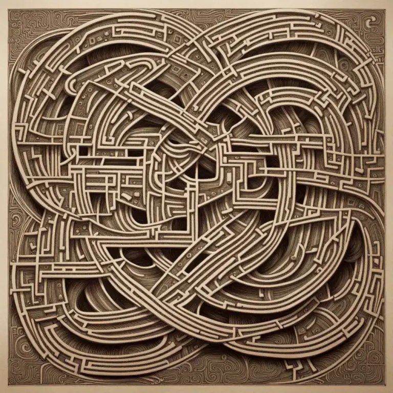 Visual representation of "contortion" - A twisted or complex state.