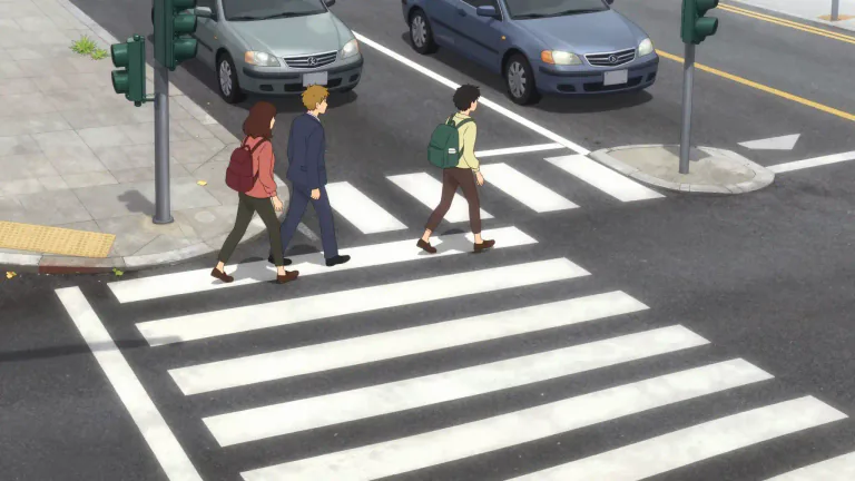 Visual representation of "crosswalk" - A location designed for safe pedestrian crossing, often marked by painted lines.