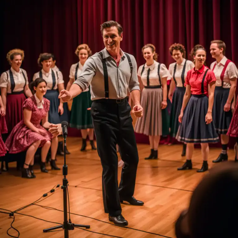 Visual representation of "caller" - A person who announces the moves in square dancing or similar dance forms