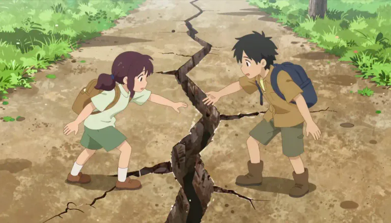 Visual representation of "rift" - A gap or split between two things.