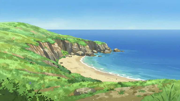 Visual representation of "land" - The solid part of the earth's surface that is not covered by water.