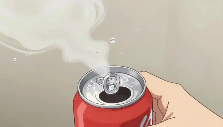 Visual representation of "fizz" - A sound like gas or liquid escaping from a container