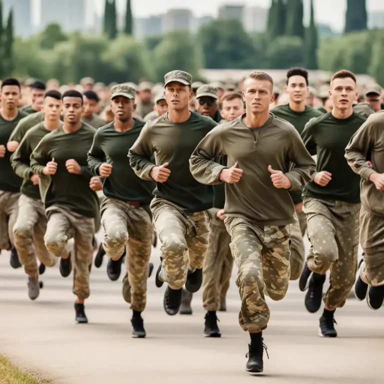 Visual representation of "at the double" - In military use, it means to move with a running or jogging pace.