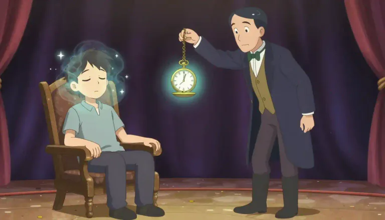 Visual representation of "hypnotist" - A person who performs hypnosis, which is a method of putting someone into a state of deep relaxation where they become open to suggestions or ideas.