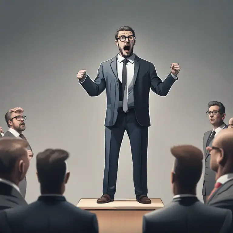 Visual representation of "pour/heap scorn on somebody/something" - To express strong disapproval or disrespect for someone or something, usually in public place.