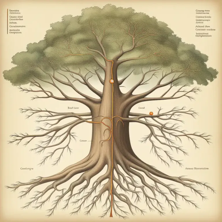 Visual representation of "divergent" - In genetics, evolving in different directions and not having a common ancestor.