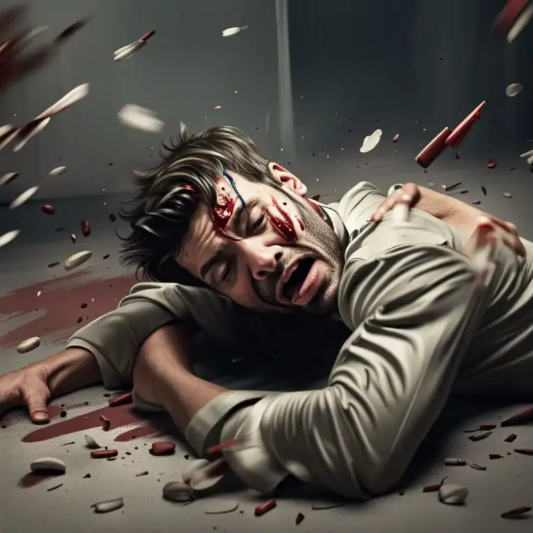 Visual representation of "be/go out like a light" - To become unconscious suddenly or quickly