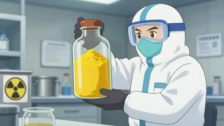 Visual representation of "yellowcake" - Yellowcake is a type of uranium concentrate powder obtained from leach solutions in uranium mining, which is then refined for use in nuclear fuel production.