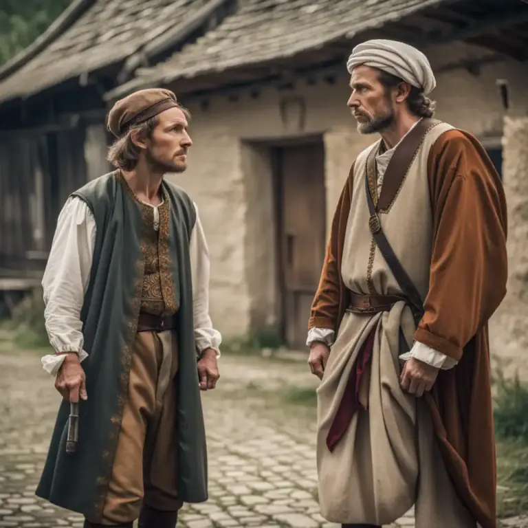Visual representation of "churlish" - In the historical context, a churlish person is a peasant or someone who is low-born