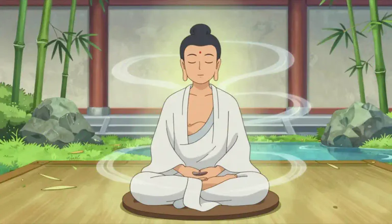 Visual representation of "zen" - A type of Buddhism that mainly emphasizes on meditation for inner peace and understanding.