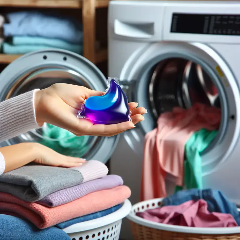 Visual representation of "pod" - A small plastic container filled with detergent and used in dishwashers and washing machines.