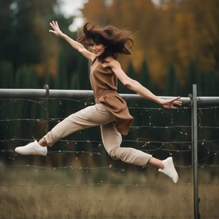 Visual representation of "vault" - to jump over something, especially using your hands or a pole