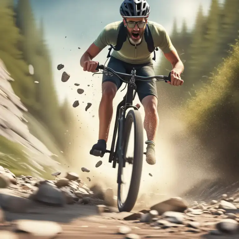 Visual representation of "stack it" - To fall down in a sudden or unexpected way, mostly when doing a physical activity like running or cycling.