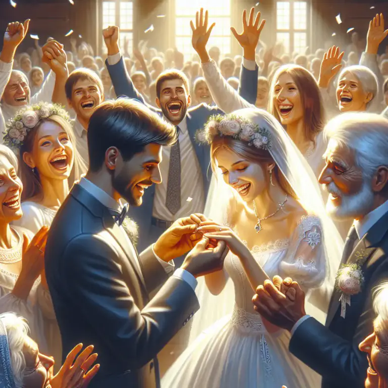 Visual representation of "intermarry" - To become connected by marriage between members.