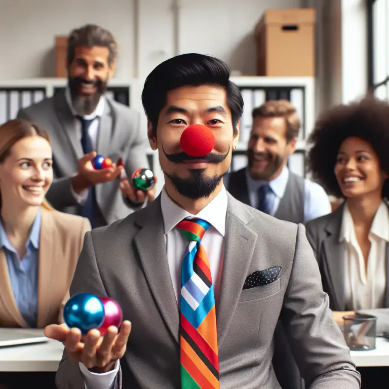 Visual representation of "buffoon" - Someone who is always clowning around and can't be taken seriously