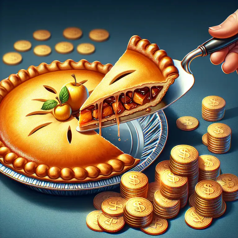 Visual representation of "slice" - A part, share, or quantity of something