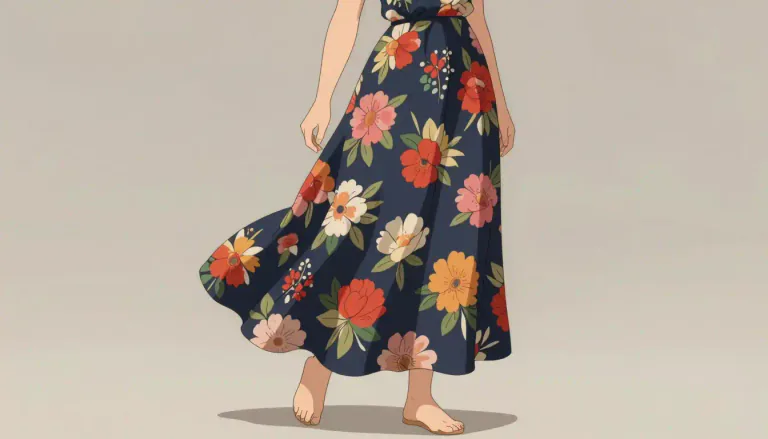 Visual representation of "maxi" - A long skirt, dress, or coat that reaches the ankles.