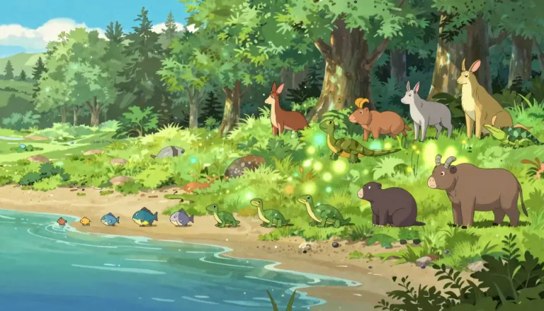 Visual representation of "evolution" - The slow change and development of plants, animals, or species over a long period of time