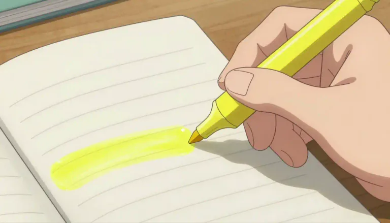 Visual representation of "highlighter" - A pen with bright, transparent ink used to emphasize text on a page