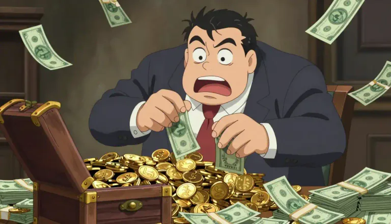 Visual representation of "greed" - A strong desire to have more of something, especially money, than is needed
