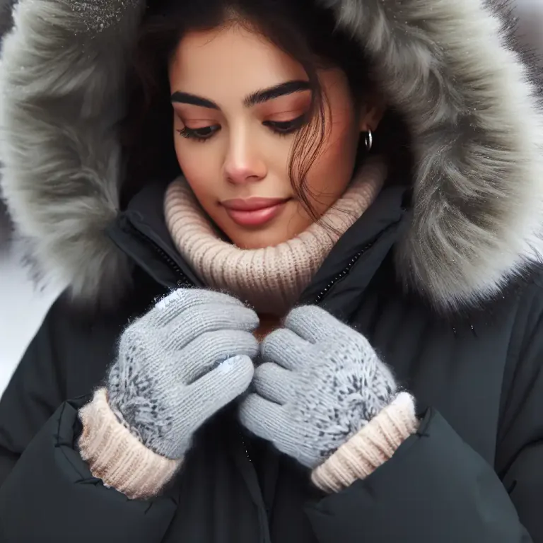 Visual representation of "gloved" - Put gloves on one's hands.