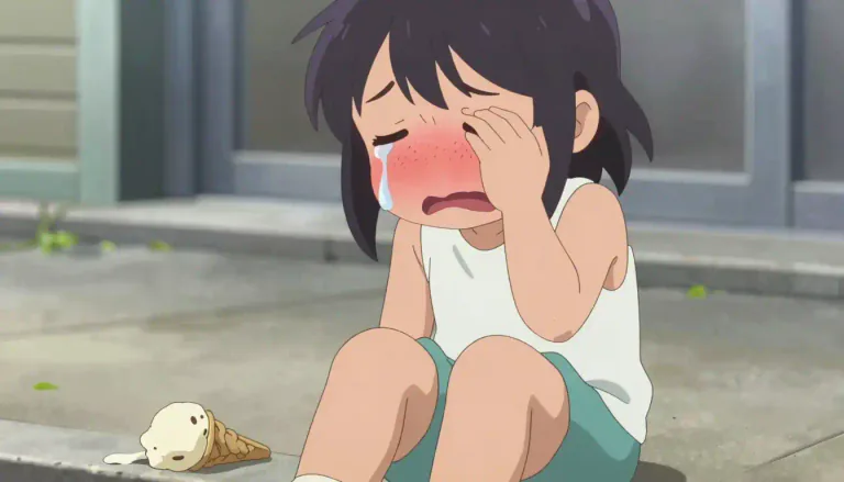 Visual representation of "cry" - to shed tears, especially because of sadness or pain