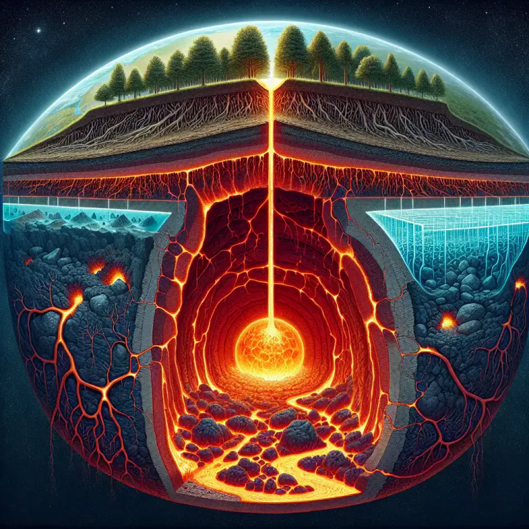 Visual representation of "crystallization" - In geology, it is the cooling and solidification process of magma or lava