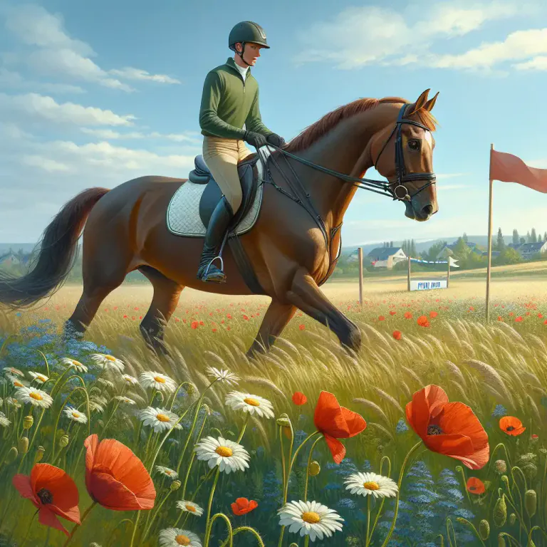 Visual representation of "amble" - In the context of horses, to move at a pace slower than a canter and faster than a walk.