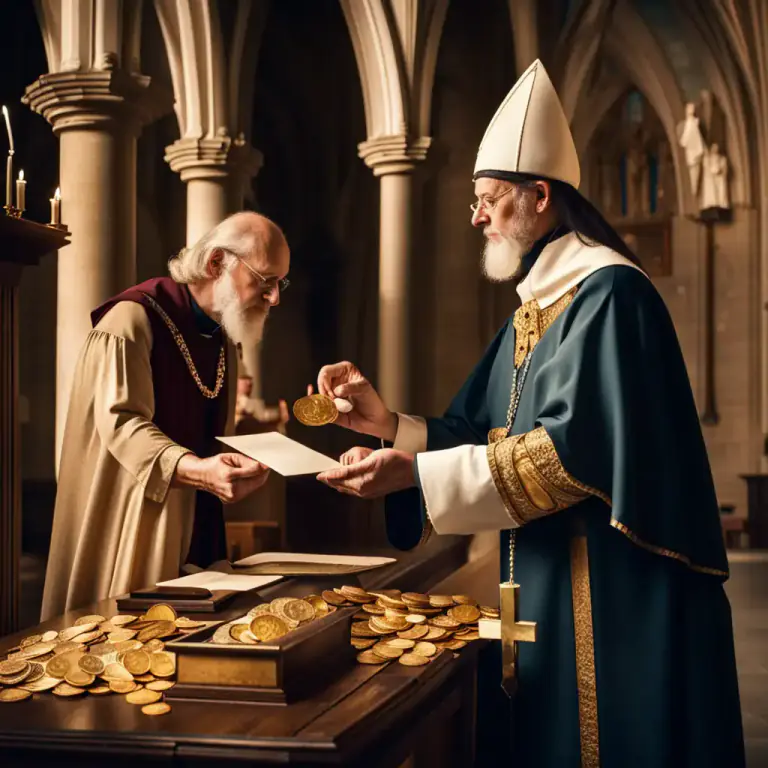 Visual representation of "indulgence" - Forgiveness for one's sins in the Christian religion, as granted by the Catholic Church through a priest