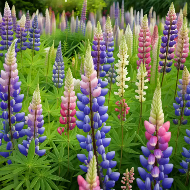 Visual representation of "lupine" - A type of a flowering plant that belongs to the pea family