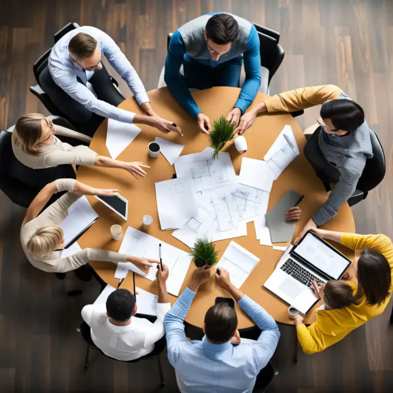Visual representation of "get together" - To combine or join forces, often to achieve a common goal.