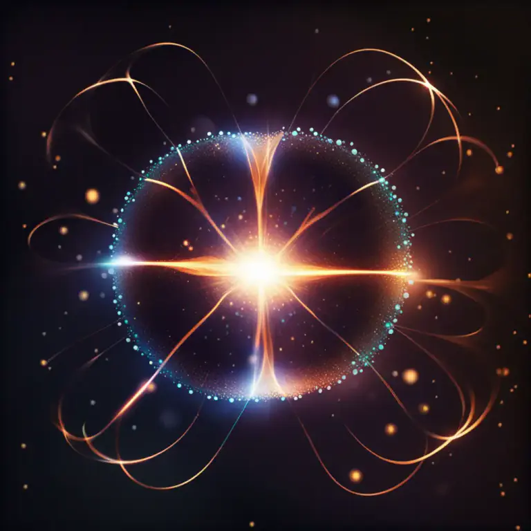 Visual representation of "alpha" - A type of radioactive particle.
