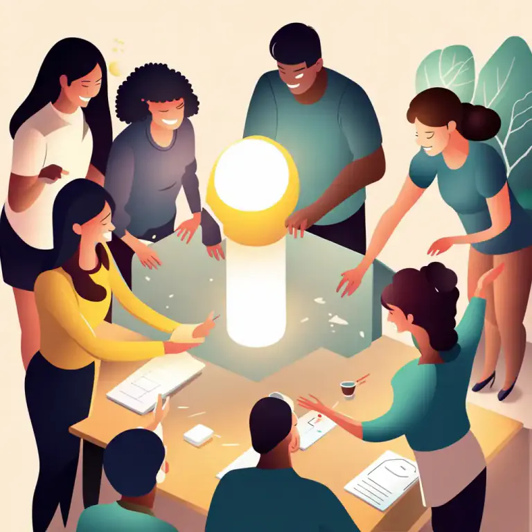 Visual representation of "many hands make light work" - If many people work together on something, the task becomes easier.