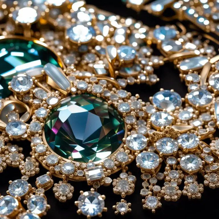 Visual representation of "paste" - A high-quality glass made to look like precious gems