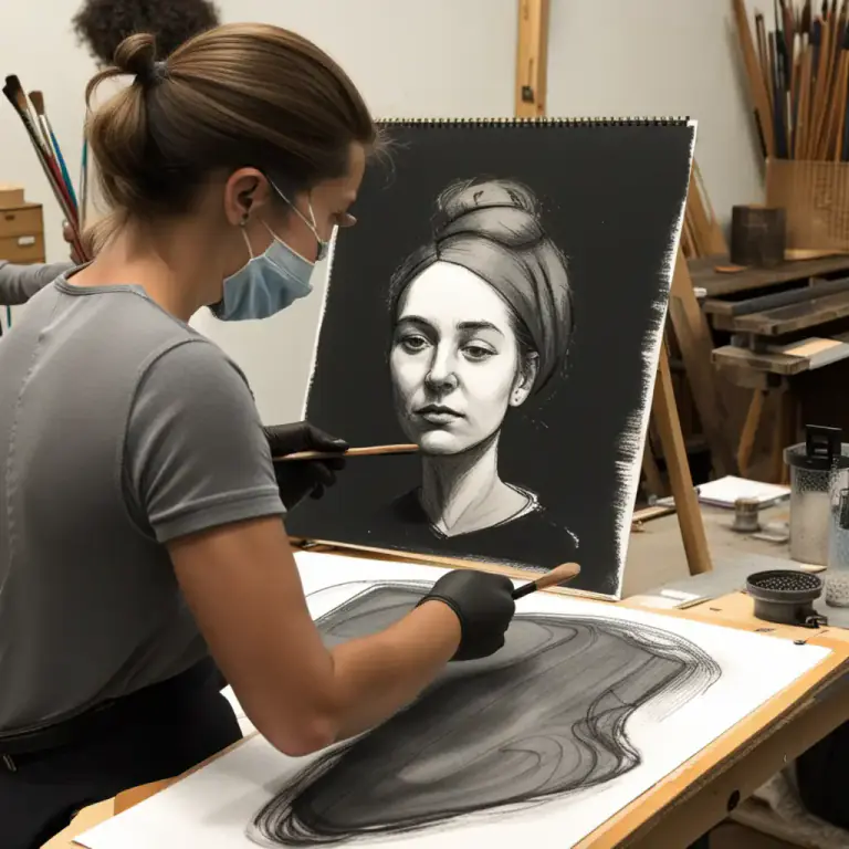 Visual representation of "charcoal" - A tool used in art for drawing, made from charcoal.