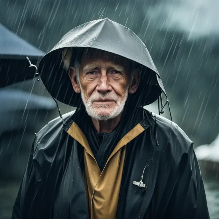 Visual representation of "tarpaulin" - A sailor's wide, waterproof hat.