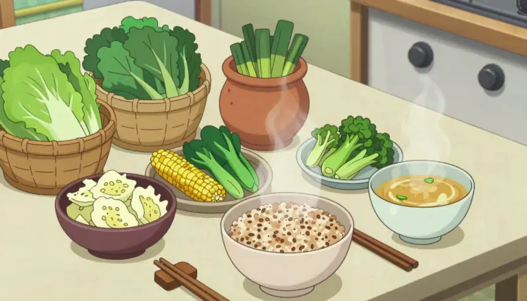 Visual representation of "macrobiotic" - Related to a diet that is made up mainly of whole grains and vegetables
