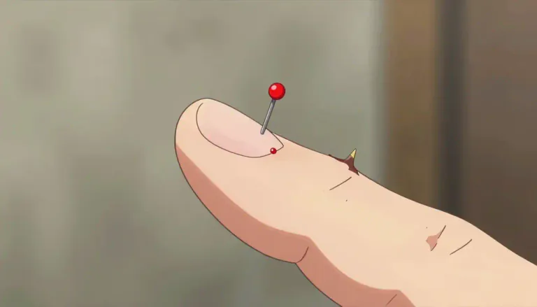 Visual representation of "pinprick" - A very small hole made by a sharp point.