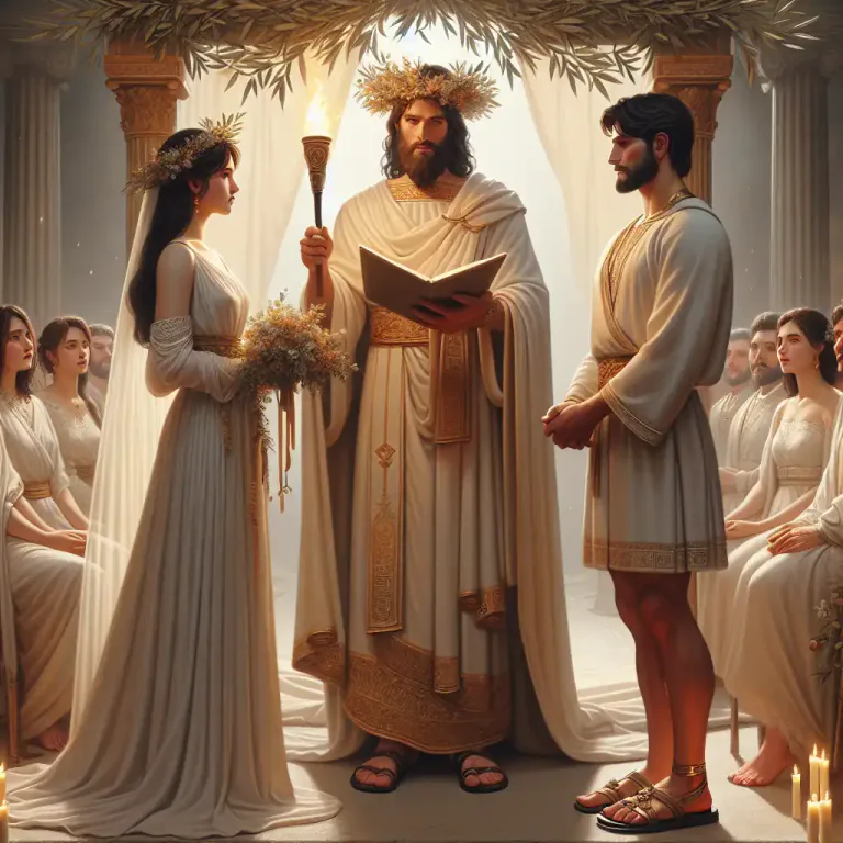 Visual representation of "hymen" - It refers to the god of marriage in ancient Greek mythology.