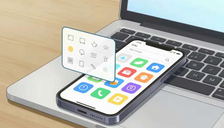 Visual representation of "app" - A small software program that you can use on a phone or computer to do specific tasks.
