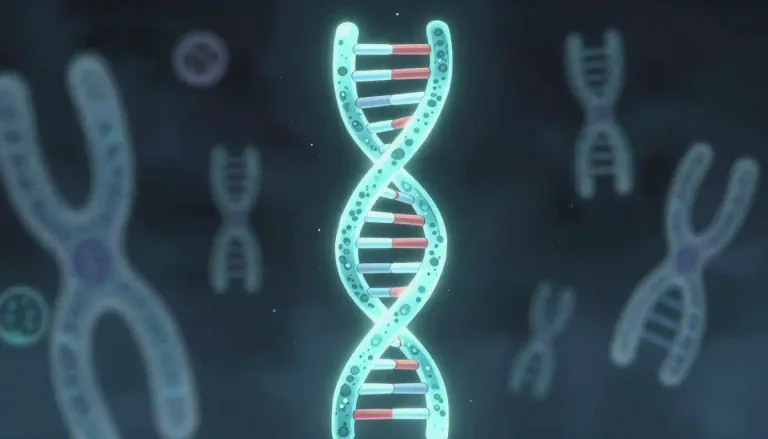 Visual representation of "dna" - A substance found in nearly all living things that carries genetic information essential for the growth, development, and function of organisms.