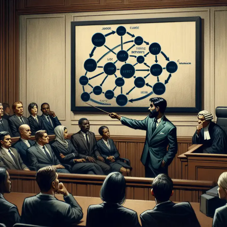 Visual representation of "causation" - A principle in law that the cause of something will determine its effect