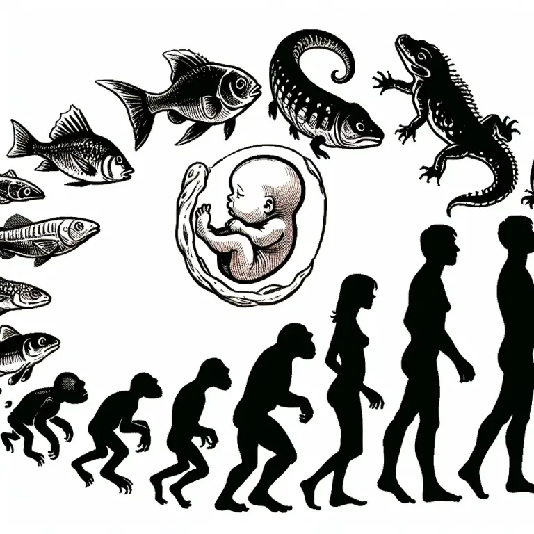 Visual representation of "recapitulate" - in biology, to repeat stages of evolution during the embryonic development of an organism