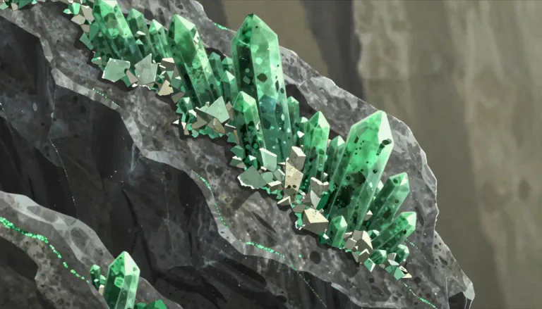 Visual representation of "chlorite" - Chlorite is a group of minerals that are typically green and are often found in metamorphic rocks.