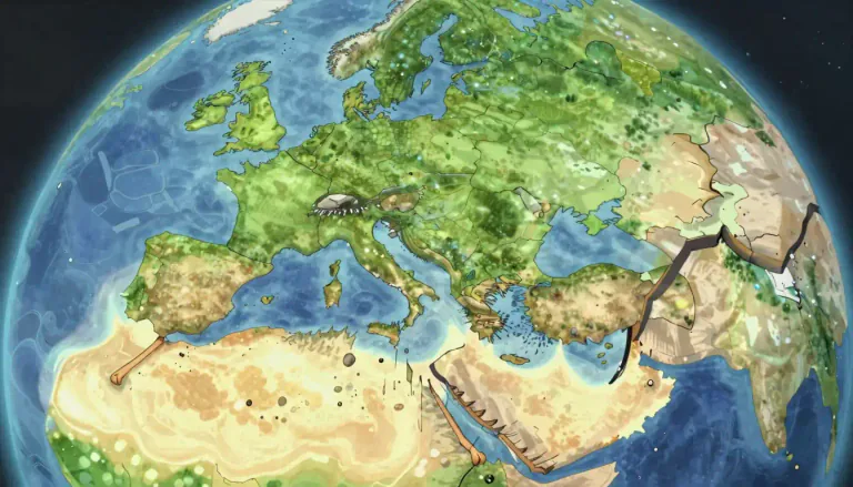 Visual representation of "lithospheric" - Relating to the lithosphere, which is the rigid outer part of the Earth, consisting of the crust and upper mantle.