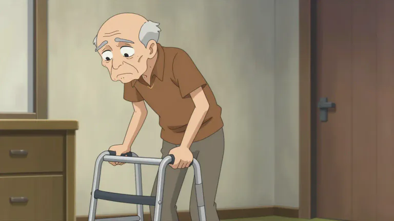 Visual representation of "frail" - Very weak or easily damaged or destroyed