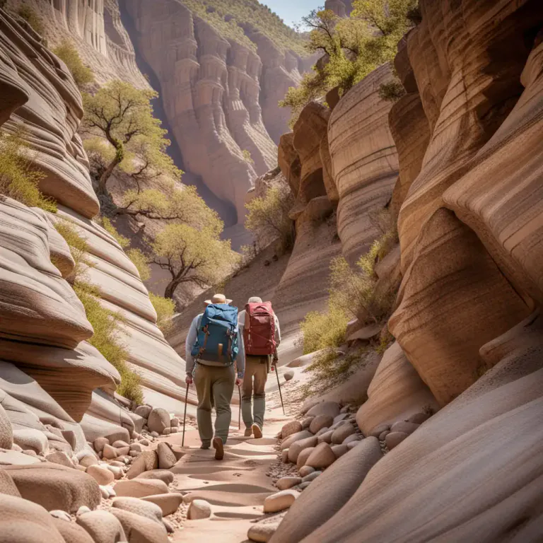 Visual representation of "hike" - To walk a long distance, especially across country or in the woods.