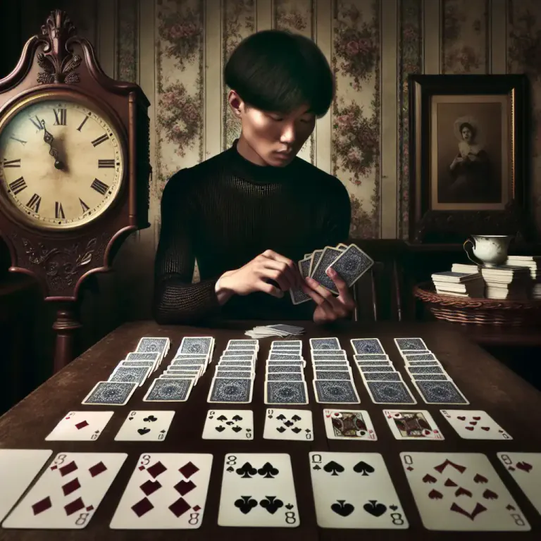 Visual representation of "patience" - A kind of solitaire card game