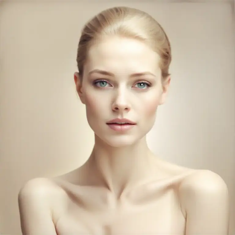 Visual representation of "porcelain" - Like porcelain, particularly in being smooth, shiny, or delicate